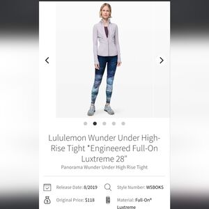 lululemon athletica Navy & Teal Galaxy Print Wunder Under High-Rise Leggings